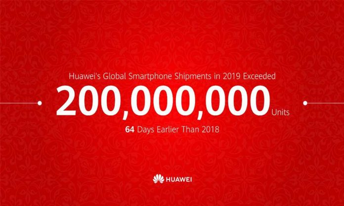 Huawei Ships 200 Million Smartphone Units for 2019 in Record Time