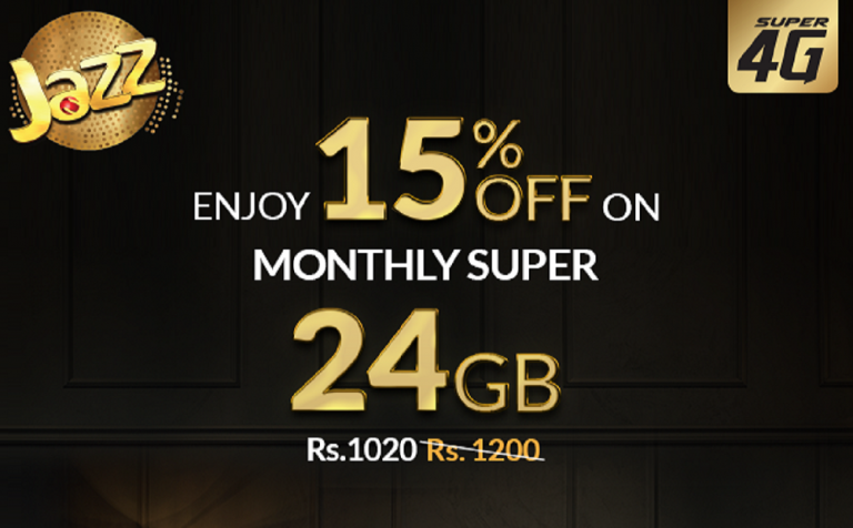 Jazz Monthly Super 24 GB Offer Now Enjoy 15% Off