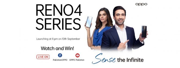 OPPO’s virtual launch event of OPPO Reno4 series, OPPO Enco W51, and OPPO smartwatch set for 10th September 2020 with Sanam Saeed, Ali Rehman, and Kashmir the band