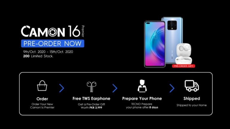 TECNO has announced Pre-Order of Camon 16 premier in Pakistan