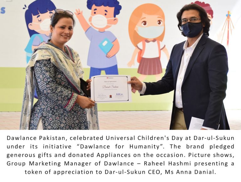Dawlance Celebrated Universal Children day at Dar-Ul-Sukun Karachi by Training Differently Abled Children for Covid-19 and with Donations to the Trust