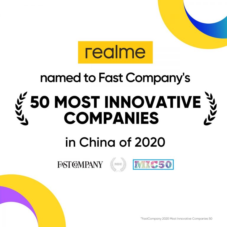 realme entitled Fast Company’s “50 Most Innovative Companies in China” of 2020
