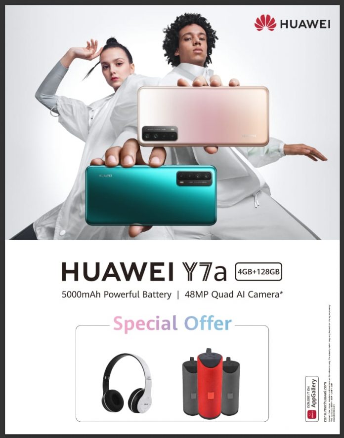 Huawei Y7a with 48MP Camera, also offers ‘FREE’ head-phones & speakers