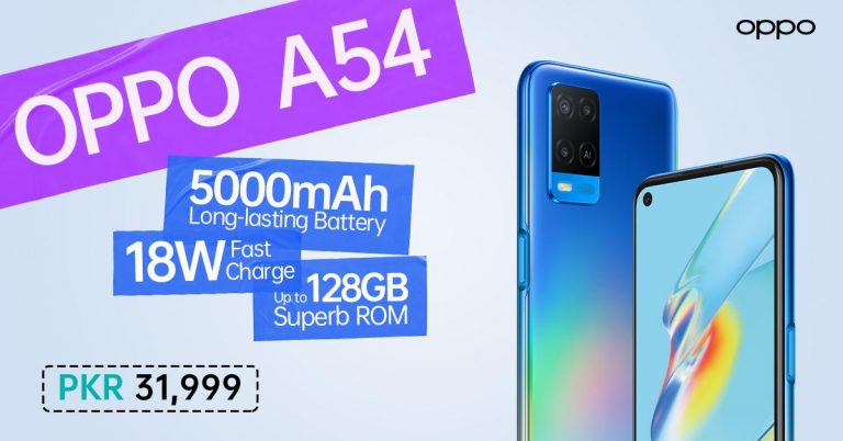 OPPO Launches All New OPPO A54 in Pakistan
