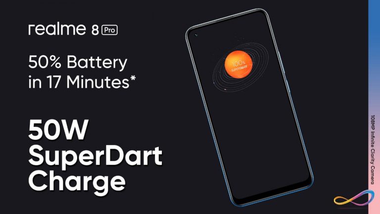 Realme 8 Series Battery Gets Powered Faster with the 50W SuperDart Charge & Runs Longer