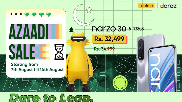 The realme Azaadi Sale 2021 is Live with up to 30% Off on Daraz