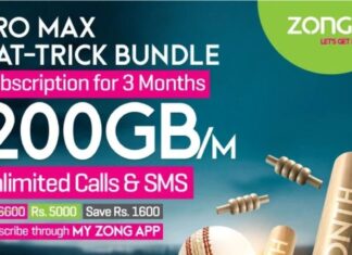 Zong Intruduced "Triple Pro Max Bundle" With Massive 600GB Data and Lots of Minutes